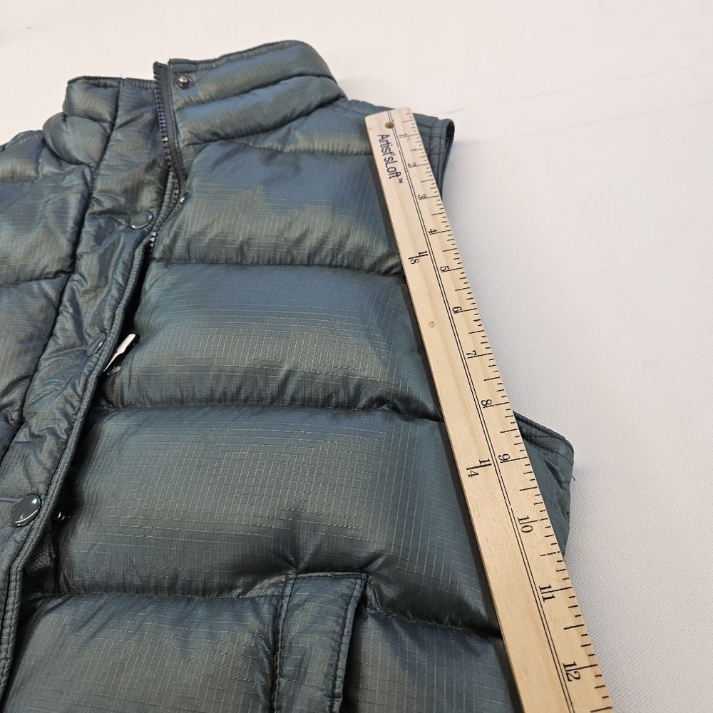J. Crew Women's Small Shiny Puffer Down Vest Alhambra Green Quilted Small - Picture 4 of 9